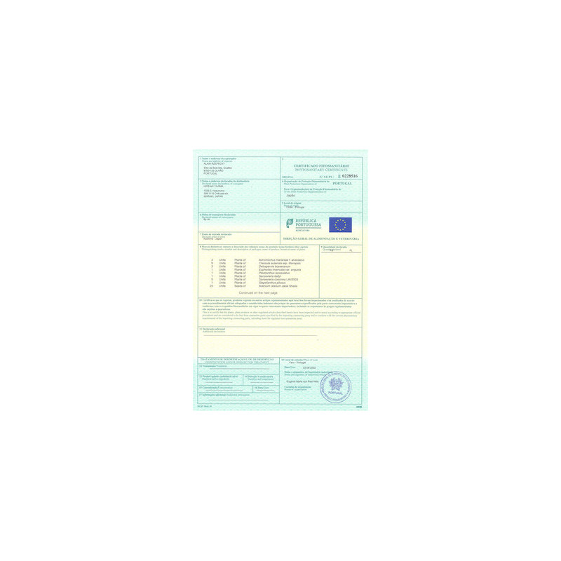 Phytosanitary certificate